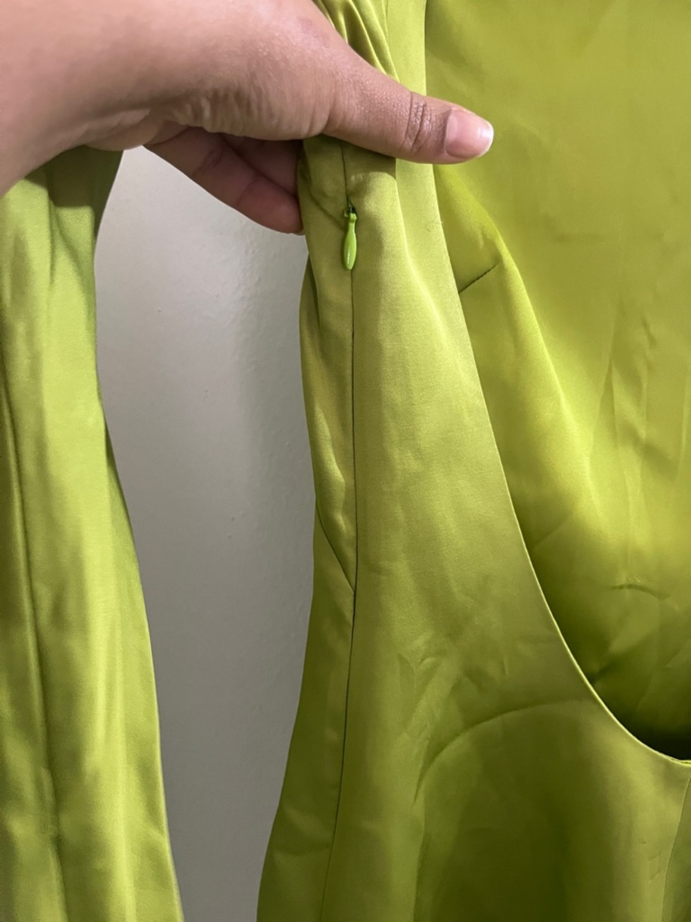 Mango Fitted Long-Sleeve Lime Green Sheath Dress - Picture 9 of 16